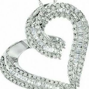 Zales necklace 10k white gold 1/2 ct diamonds